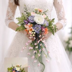 #3 Floral Bridal Bouquet with Purple and White Roses